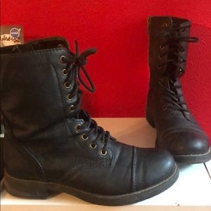 Women’s black combat boots